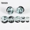 New Grainy Stone Ear Gagues Stretchers Glass Piercing Studs Flesh Body Jewelry Earring Expanders Fashion Gift For Women Men7428450