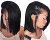 Bob peruvian Remy włosy proste 150% gęstości krótki bob koronki przednie ludzkie włosy peruki dla kobiet pre
