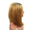 Sweetheart Fashion Dark Roots Blonde Short Bob Prosty peruki 2 tony 1B27 Szwajcarskie syntetyczne koronkowe peruki Ombre Blonde Peruki dla W4317274