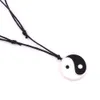 Antique Black White Yin Yang Pentagram Pendant Reversible Double-Sided Design Taoist Totem Religious Necklace