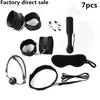 Fetish BDSM Sex Bondage Restraint Kit Giochi Accessori erotici per coppie Maschera, Collare Bocca Bavaglio Manette Giocattoli sessuali