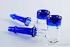 最新の高品質の青い竹の厚いガラススプーンの管のシェルロックの管のカラフルなガラスタバコの手のパイプ