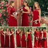 بورجوندي الدانتيل الدانتيل شيفون وصيفات الشرف فساتين A-line plus الحجم الرسمي Prom Prom Bort Long Long Ofr