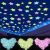 Luminous estrela adesivos 3cm brilho no quarto escuro sofá fluorescente PVC adesivos de parede 100 pcs / pacote ooa8134