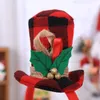 Décorations de noël cheveux rouge bandeau Plaid bois haut-de-forme bande fermoir chapeaux tête cerceau fête bandeau cadeau1