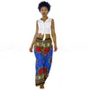 ボヘミアデジタルプリントルーズパンツ5色女性アフリカヴィンテージアンカラズボン夏のポケットカジュアルワイドレッグパンツ10ピースOOA6909