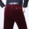 Pantalons pour hommes 2021 hiver automne velours côtelé pantalon mode décontracté élastique Force taille haute droite pantalons Hombre