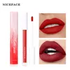 niceface 12色マットリップスティックスーペンシースーパーセクシーな防水液体口紅ベルベットリップグロスリップグロスビューティーピンクレッドリップメイク