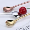 Colorful Stainless Steel Coffee Spoons With Long Handle Kitchen Bar Accessories Dessert Cafe Tea Supplies