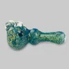 Cute cat claw 3.7 inches spoon hand pipe with Glass ring and Fumed jade Frit