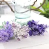 5st Lot 10 Heads Artificial Flower Lavender Branch Simulation Lavender Bouquet Fake Flower Wall Wedding Decorative Silk Bouquet251C