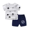 Neonato neonato Bambini Neonate Vestiti senza maniche Pagliaccetto in cotone tuta Outfit 2 pezzi / set Top e pantaloni Baby Boy vestiti