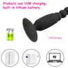 Silikon USB wiederaufladbare Analkügelchen Butt Plug Vibrator Sex Toys für Männer Langer Anus Vibrator Anal Plugs Erwachsener Produkt für schwule Y20049524944