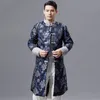 Traditionell kinesisk kläder för män cheongsam stil tang kostym topp män vintage lång jacka orientalisk manlig kostym film tv-scenkläder