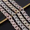 Iced Out Diamond Cuban Link Chain 14mm Luxus Designer Halskette Hip Hop Schmuck Herren Statement Halsketten Lange Rapper Lock Bling Tennis Charm