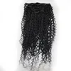 Mongoolse Virgin Haar Afro-Amerikaanse Afro Kinky Krullend Haar Clip in Human Hair Extensions 100Gram Natural Black Color Clips Ins, Free DHL