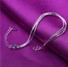 Wholesale-anklets ankle bracelets 9 styles 925 silver sterling anklet jewelry with star ball flower pendant free shipping
