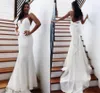 Sjöjungfrun bröllopsklänning 2020 Vestidos de novia spaghetti remmar mjuka satin sexig brudklänning elegant rygglösa bröllopsklänningar3139