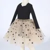 Baby Girl Stars Tutu Ball Gown Tulle Princess Dress Long Sleeve Party Dresses Black Color Autumn Winter2721696