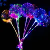 Led blinkande ballong transparent ljusbelysning Bobo bollballonger med 70cm pol 3m strängballong Xmas bröllopsfest dekorationer 2019