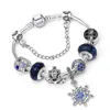 Designer de luxe de mode cristal de diamant bricolage perles européennes romantique bracelet de charme de flocon de neige pour femme filles cadeau de Noël