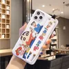 Wrist Strap Phone Case For Iphone 6s 7 8 X Xr Xs 11 Pro Max Cartoon Couple Scrub Soft Cover Drop Protection Case