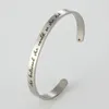 Ella creía que podía, así que lo hizo Inspirational Cuff Bangle 316L Acero inoxidable simple Carta Pulseras abiertas Para mujeres Hombres Joyería de moda