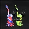 narghilè Nuovo colore bong mini con chiodi al quarzo Infrangibile Silicone Dab Oil Rig Concentrato Fumare Pipa ad acqua Narghilè per cera Erba secca