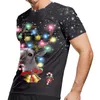 Mode 3D t-shirts imprimer noël hommes femmes t-shirt Anime à manches courtes t-shirts haut col en o dessin animé t-shirt 530 cadeau de noël noir