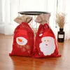 Natal natal hessian santa saco meia saco crianças presentes saco ano novo decorações de natal 2 cores3238444