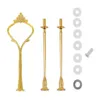 Fashionable European style 3 Tier Cake Plate Stand Handle Fitting Silver Gold Wedding Party Crown Rod