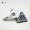 E27 E14 LED 16 Изменение цвета Цвета RGB RGBW Светодиодная лампа RGBW 85-265V RGB Светодиодный Свет Светового света + ИК Пульт дистанционного управления