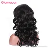 Glamorous malaisien lâche vague cheveux humains dentelle perruque 10-30 pouces réglable avant de lacet perruque péruvienne indienne malaisienne