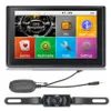 HD de 7 polegadas Car Navegação GPS Bluetooth Handsfree Navigator AVIN sem fio de backup Retrovisor Camera 8GB Mapas TTS com pára-sol presente