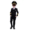 Ny mode barndag pilot uniform stewardess cosplay halloween kostymer för barn förkläde tjej pojke kapten flygplan FA236s