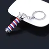 Barber Shop Hairdresser Tools Keychain 3D Pole Light Razor Hairclippers Hair Dryer Combs Scissors Pendant Key Chains Jewelry1237Z