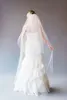 جديد أنيق فاخر جودة عالية الصورة الحقيقية تول طبقة الطبقة قطع حافة الزفاف الحجاب الأبيض العاج الشمبانيا مصلى طول سبائك مشط