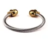 Hip-Hop Charm Gold Skull Bangle Mens Aangepaste Titanium Steel Fashion Nightclub Party Mannelijke Armbanden GD116