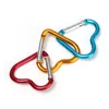 Stopu aluminium w kształcie serca Karabinek Kluczowy Clip Outdoor Camping Brelok Hook Butelka Wody Wiszące Klamra Kit Kit Rock Climbing