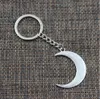 Mode 20 stks / partij Sleutelhanger Sleutelhanger Sieraden Verzilverd Big Moon Charms