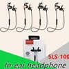 SLS100 Stereo Trådlös Bluetooth 4.1 Sport hörlurar Magnetiska Head Inear Supper Bass Music Headset Neckband Hörlurar med förpackning 60x