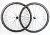 Surper Light Full Carbon Wheels 38mm Djup 25mm Bredd Karbon Wheelset Clincher / Tubulär Väg Carbon Bike Wheelset med speciell bromsyta