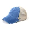 Ponytail Baseball Cap 10 Colors Cotton Messy Bun Washed Baseball Hats Summer Sport Sun Hats OOA7626-5