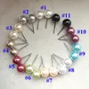 Boucles d'oreilles de mode en gros Mélanger les couleurs Perles Goujons Boucles d'oreilles perle de 8 mm pour femmes filles dames Brinco