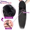 Drawstring Human Hair Ponytail Straight Malaysian Virgin Hair Ponytail med klipp för kvinnor billiga justerbara ponny svansar hår ex8669908