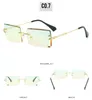 Designer sunglasses New Style Frameless Square Sun Glasses Fashion Gradient pink blue green color women Sunglasses 8 colo7871118