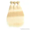 Fedex dhl livraison gratuite soie droite blonde faisceaux de cheveux tisser 613 couleur remy 100 extensions de cheveux humains 1024 pouces disponible