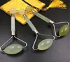JD006 Forte-Metal Soldado Anti-envelhecimento Jade Roller para Rosto Gua Sha Massagem Inchaço Massagem Da Pele Facial Tratamento Terapia