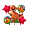 6 pièces ballons en aluminium de dinosaure 30 pouces numéro bébé décorations de fête d'anniversaire monde jurassique animaux enfants jouets ballon à air en gros