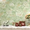Papel de parede Wallpaper American Style Flower Vintage 3d rústica para paredes não-tecido papel de parede para o papel floral verde Sala